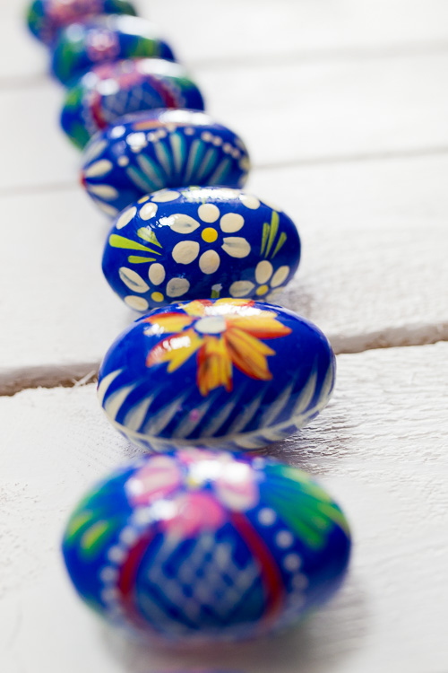 Drewniane jajka ręcznie malowane