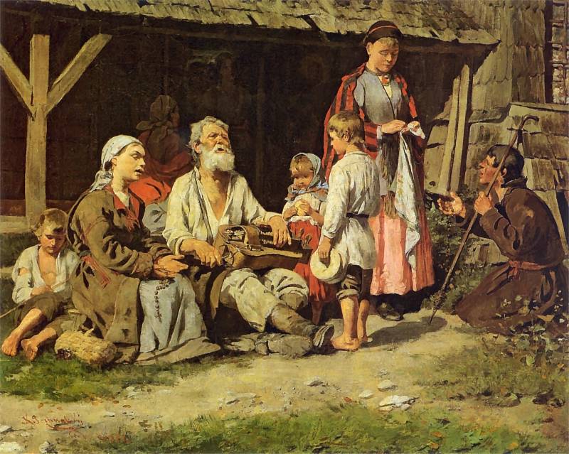 Lirnik przed chatą - Kazimierz Pochwalski, 1885